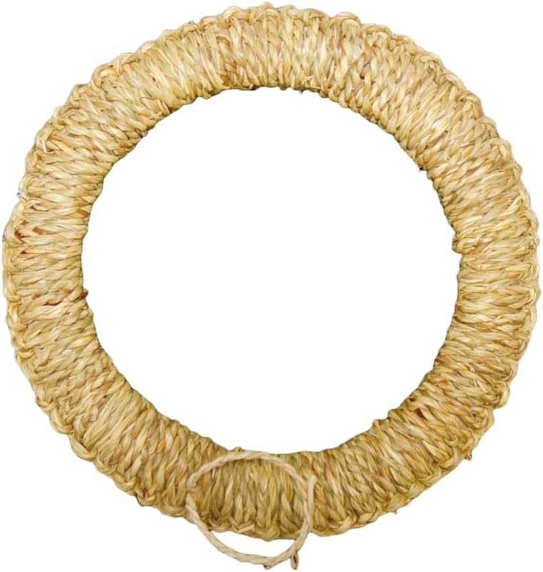 Handmade Natural Rattan Woven Pot Holder, Round Rustic Ring Shape Kitchen Trivet for Hot Dishes (Large)