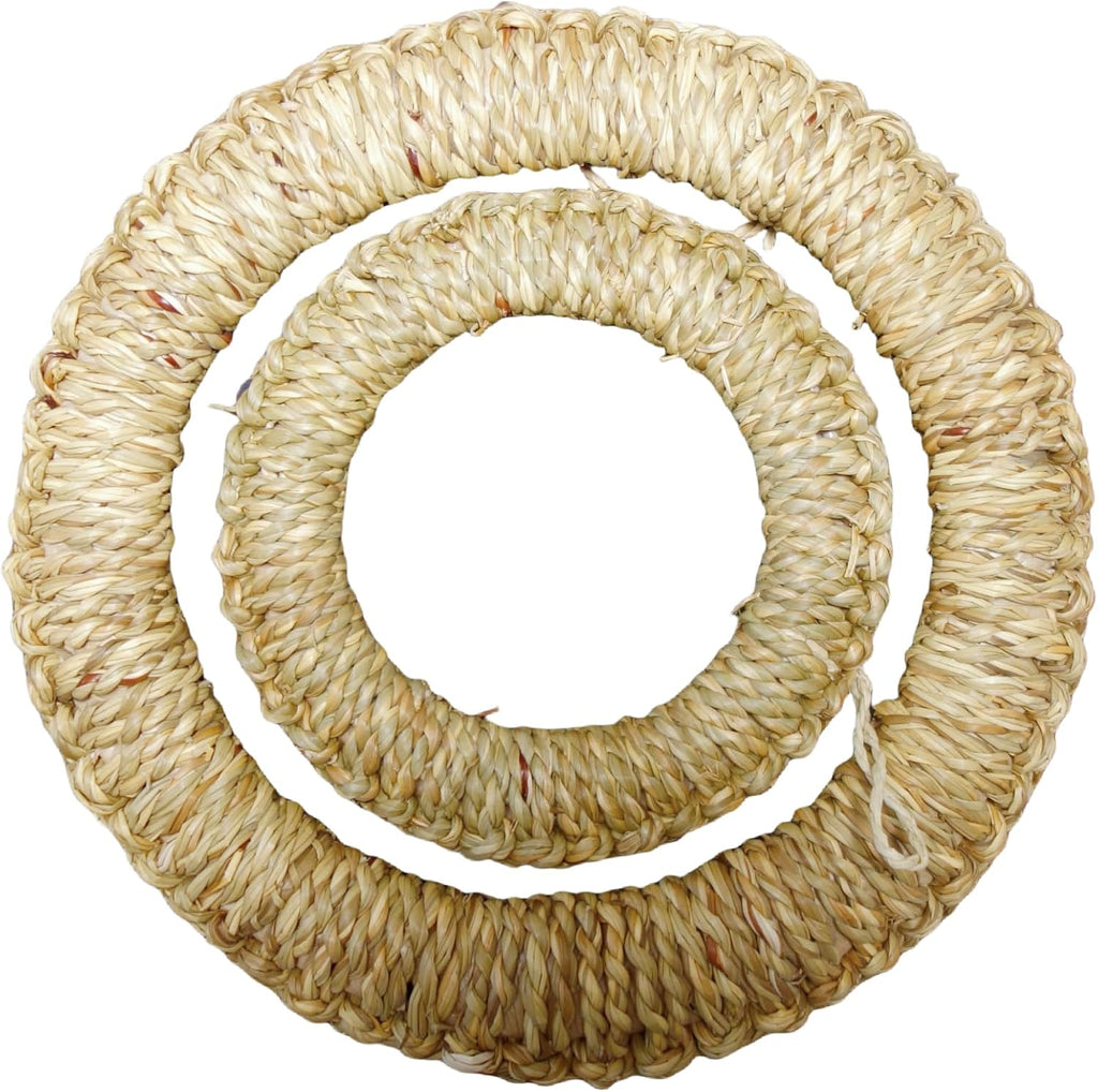 Handmade Natural Rattan Woven Pot Holder, Round Rustic Ring Shape Kitchen Trivet for Hot Dishes (Large)