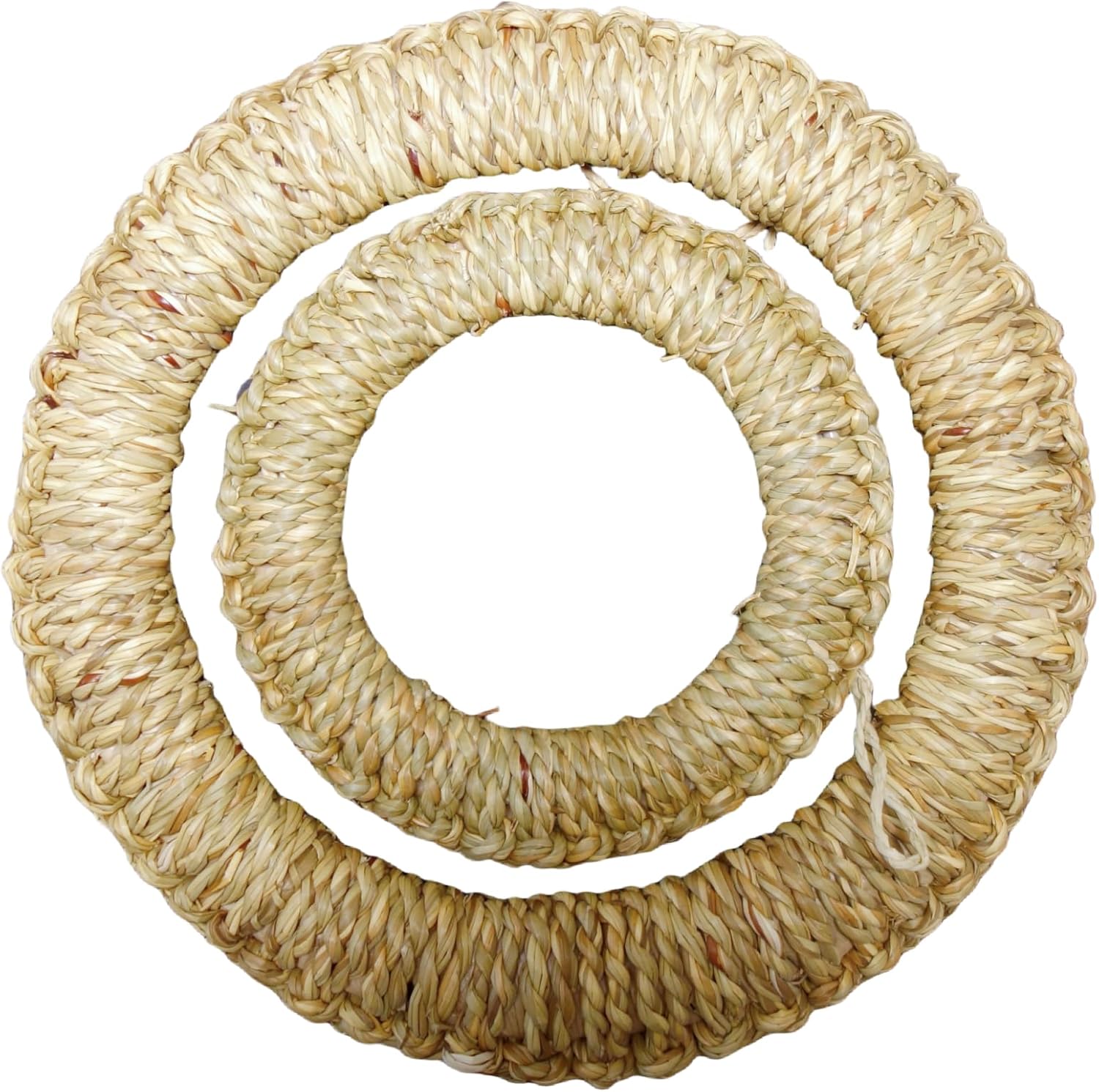 Handmade Natural Rattan Woven Pot Holder, Round Rustic Ring Shape Kitchen Trivet for Hot Dishes (Large)