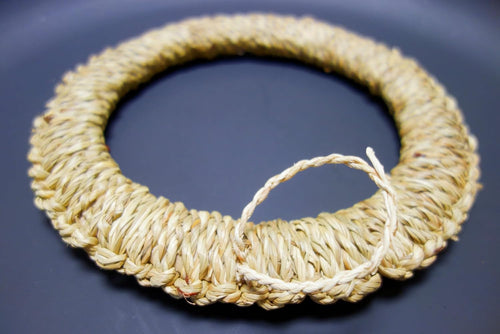 Handmade Natural Rattan Woven Pot Holder, Round Rustic Ring Shape Kitchen Trivet for Hot Dishes (Large)