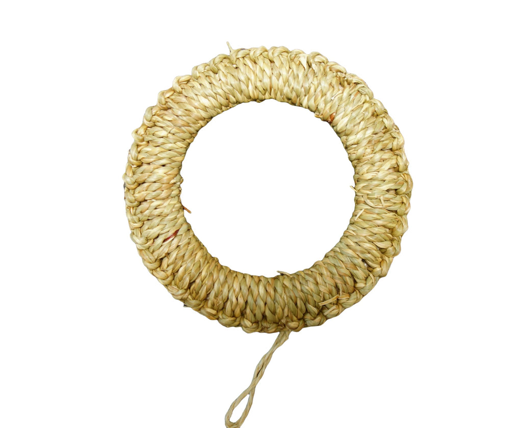 Handmade Natural Rattan Woven Pot Holder, Round Rustic Ring Shape Kitchen Trivet for Hot Dishes (Large)