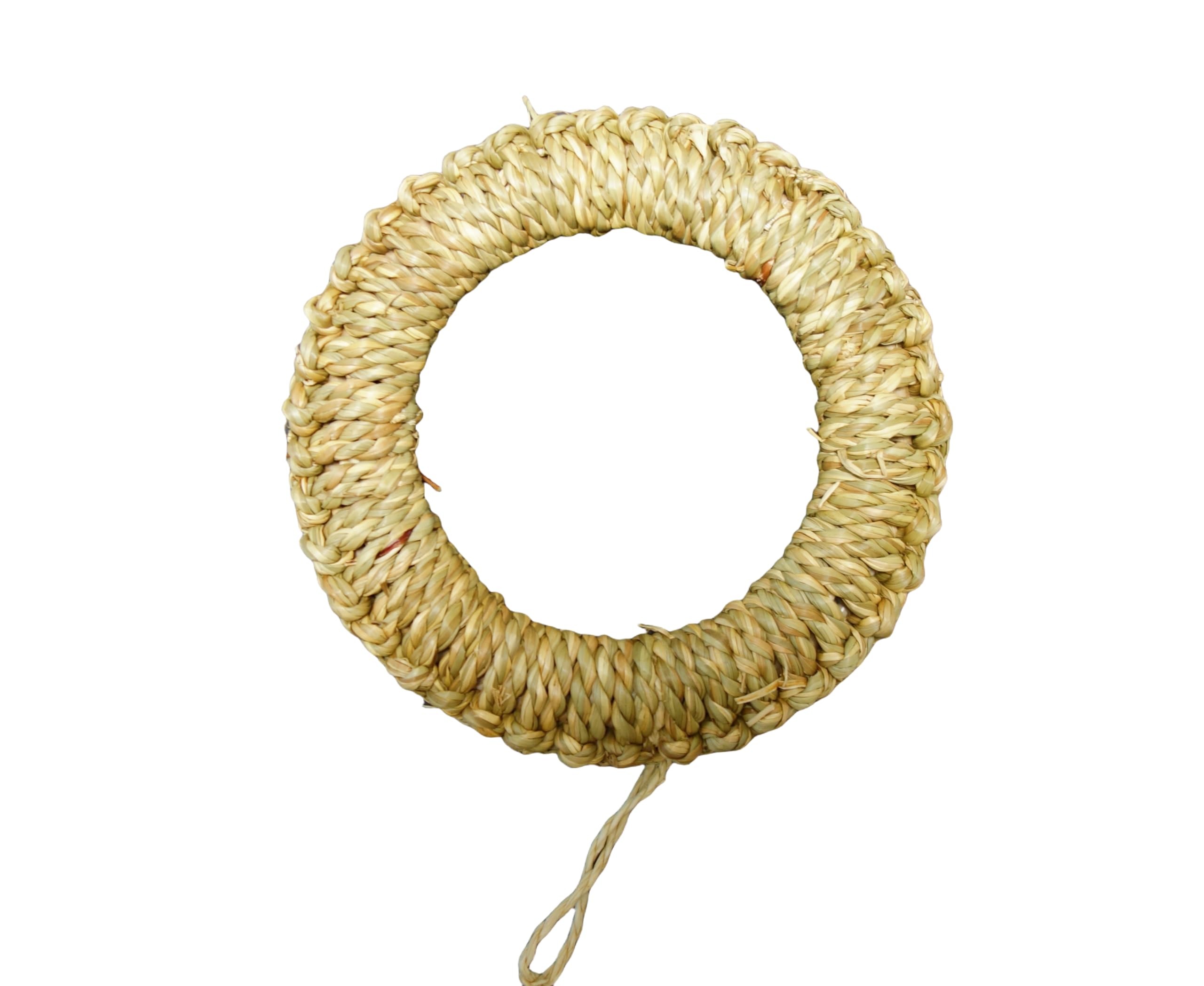 Handmade Natural Rattan Woven Pot Holder, Round Rustic Ring Shape Kitchen Trivet for Hot Dishes (Large)